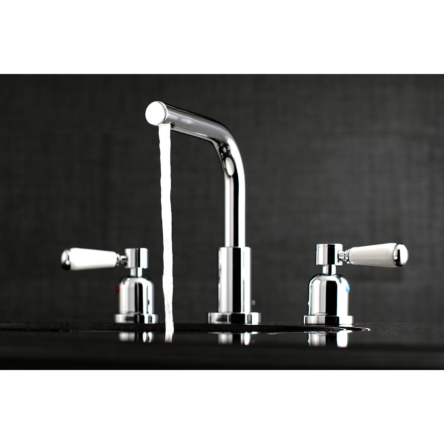 Kingston Tulare FSC8951DPL - Paris Two-Handle 3-Hole Deck Mount Widespread Bathroom Faucet with Brass Pop-Up, Polished Chrome — thumbnail 2